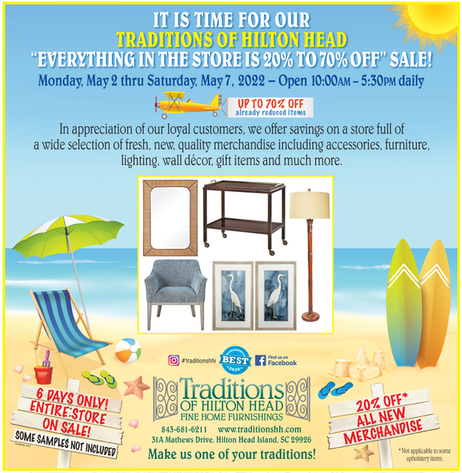 Traditions Of Hilton Head Everything In Store Sale